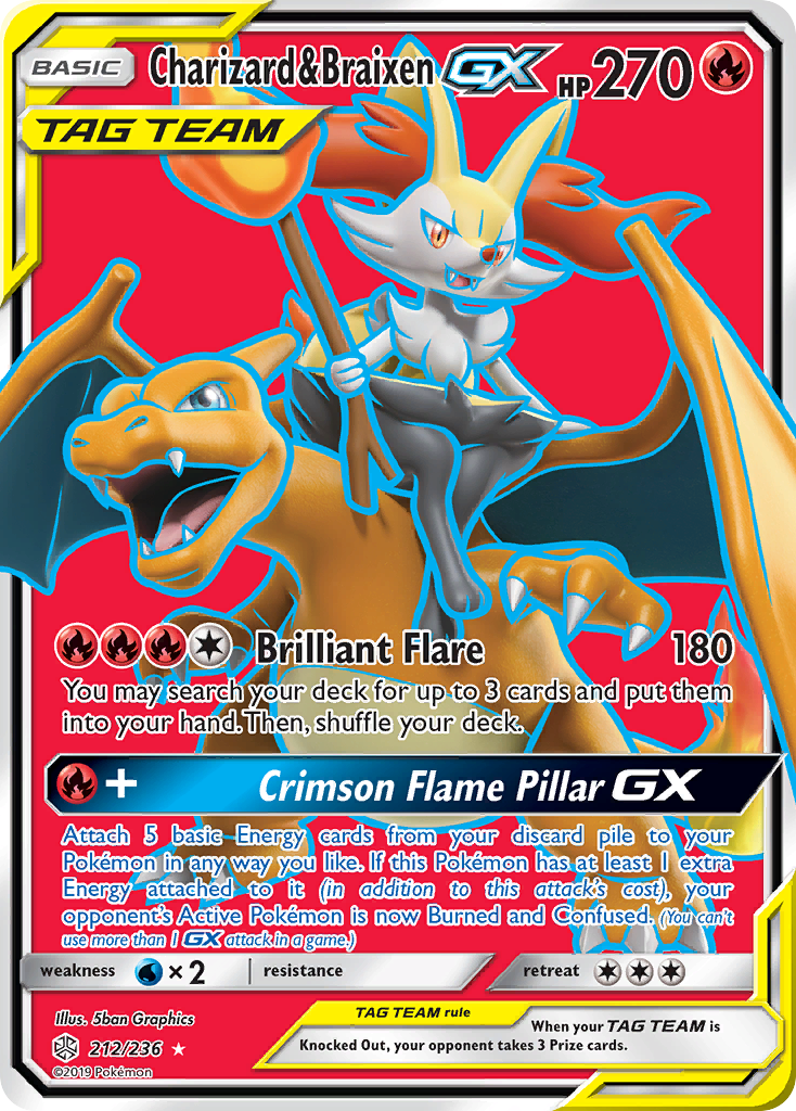 Charizard & Braixen GX (212/236) [Sun & Moon: Cosmic Eclipse] | Mega City Incorporated