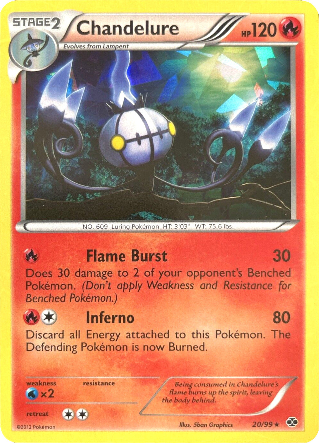 Chandelure (20/99) (Cracked Ice Holo) [Black & White: Next Destinies] | Mega City Incorporated