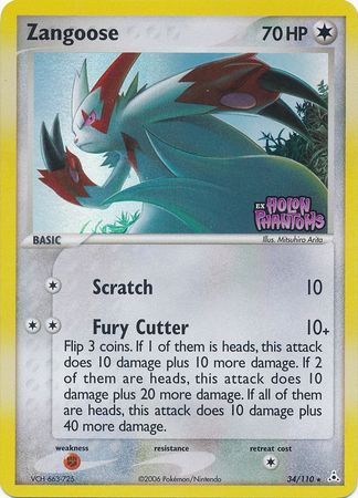 Zangoose (34/110) (Stamped) [EX: Holon Phantoms] | Mega City Incorporated