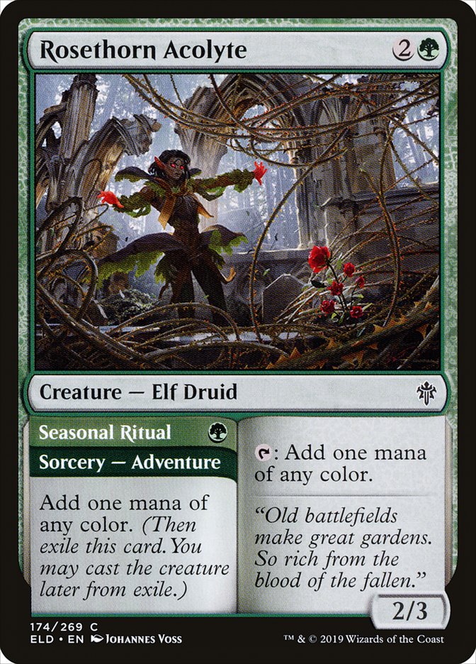 Rosethorn Acolyte // Seasonal Ritual [Throne of Eldraine] | Mega City Incorporated