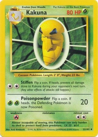 Kakuna (33/102) [Base Set Unlimited] | Mega City Incorporated