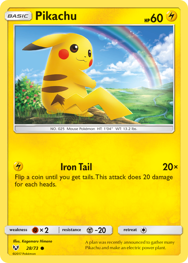 Pikachu (28/73) (Cosmos Holo) [Sun & Moon: Shining Legends] | Mega City Incorporated