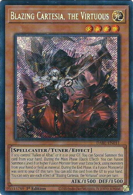 Blazing Cartesia, the Virtuous [DABL-EN011] Secret Rare | Mega City Incorporated