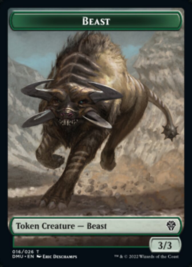 Kavu // Beast Double-sided Token [Dominaria United Commander Tokens] | Mega City Incorporated