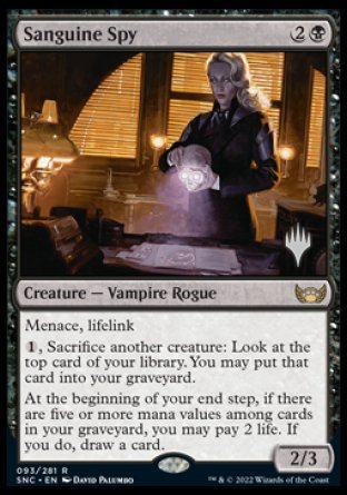 Sanguine Spy (Promo Pack) [Streets of New Capenna Promos] | Mega City Incorporated