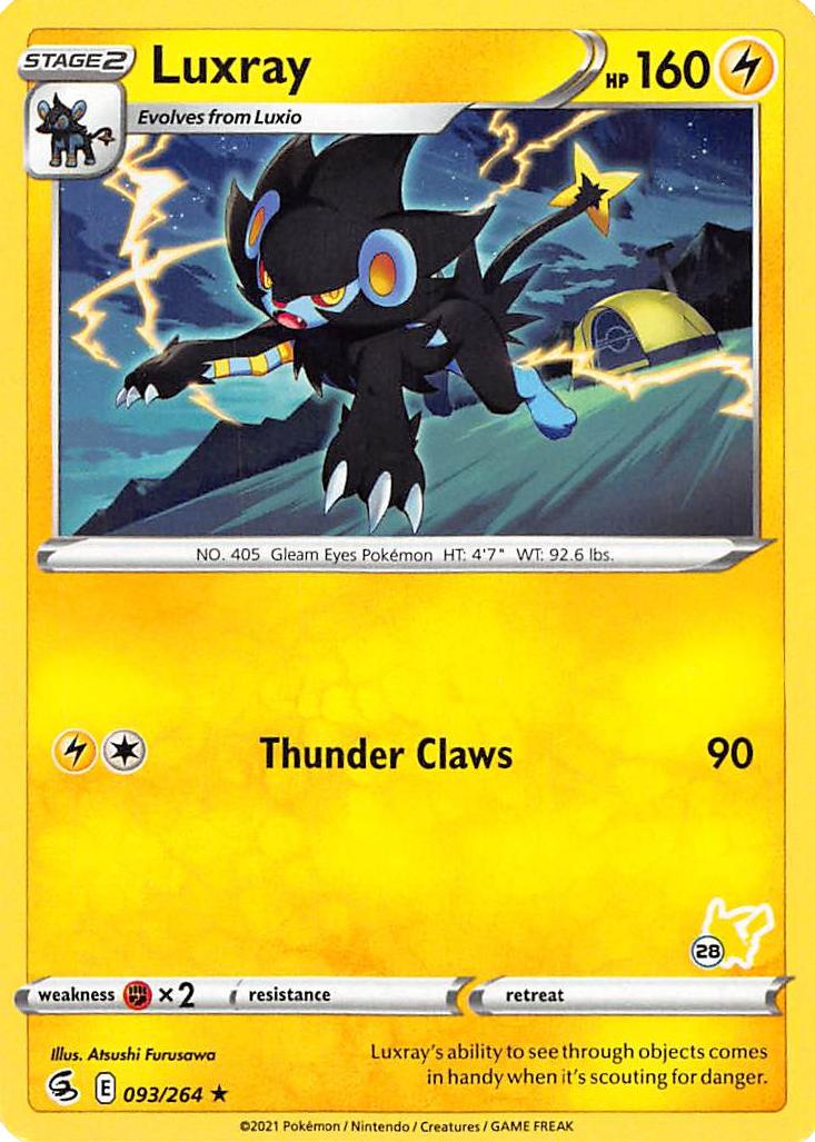 Luxray (093/264) (Pikachu Stamp #28) [Battle Academy 2022] | Mega City Incorporated