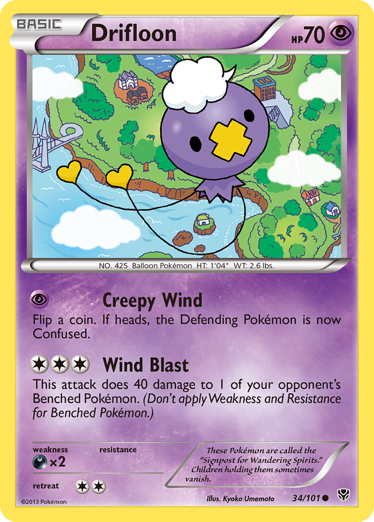 Drifloon (34/101) [Black & White: Plasma Blast] | Mega City Incorporated