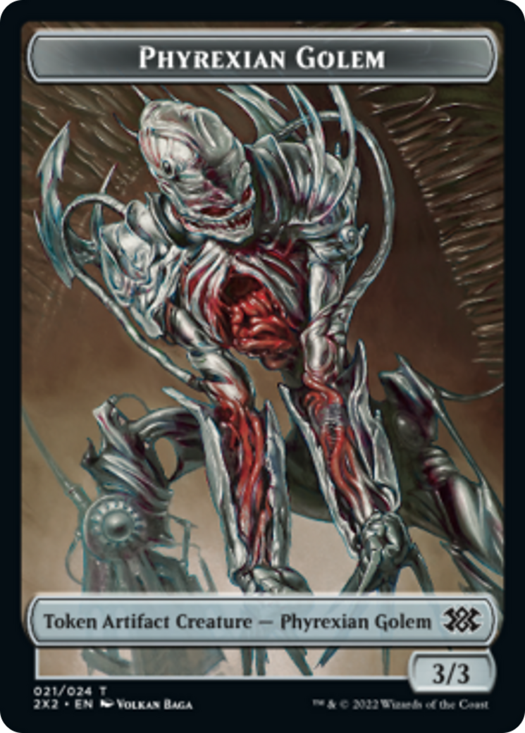 Egg // Phyrexian Golem Double-sided Token [Double Masters 2022 Tokens] | Mega City Incorporated