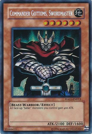 Commander Gottoms, Swordmaster [HA01-EN013] Secret Rare | Mega City Incorporated