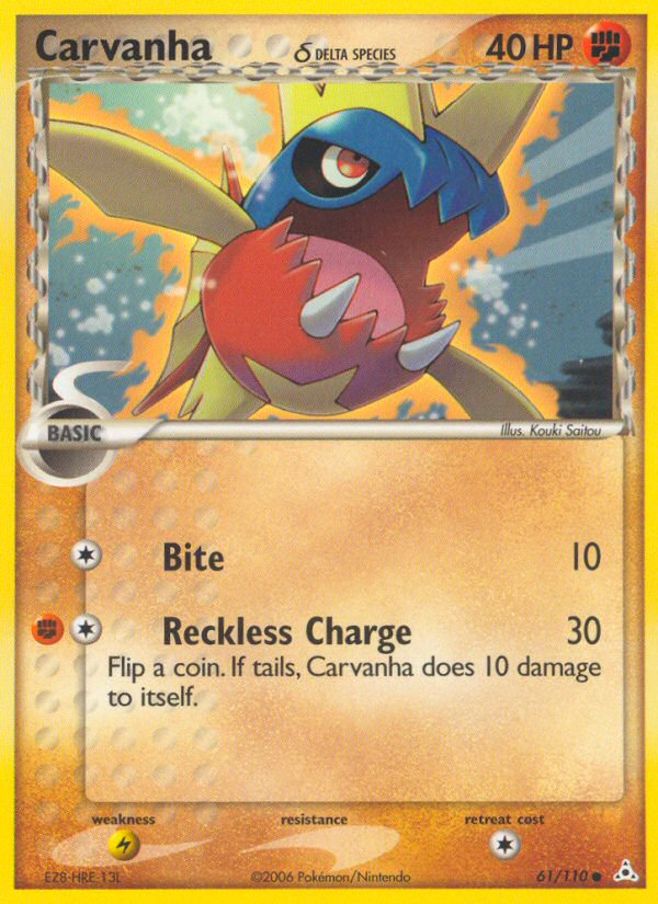 Carvanha (61/110) (Delta Species) [EX: Holon Phantoms] | Mega City Incorporated