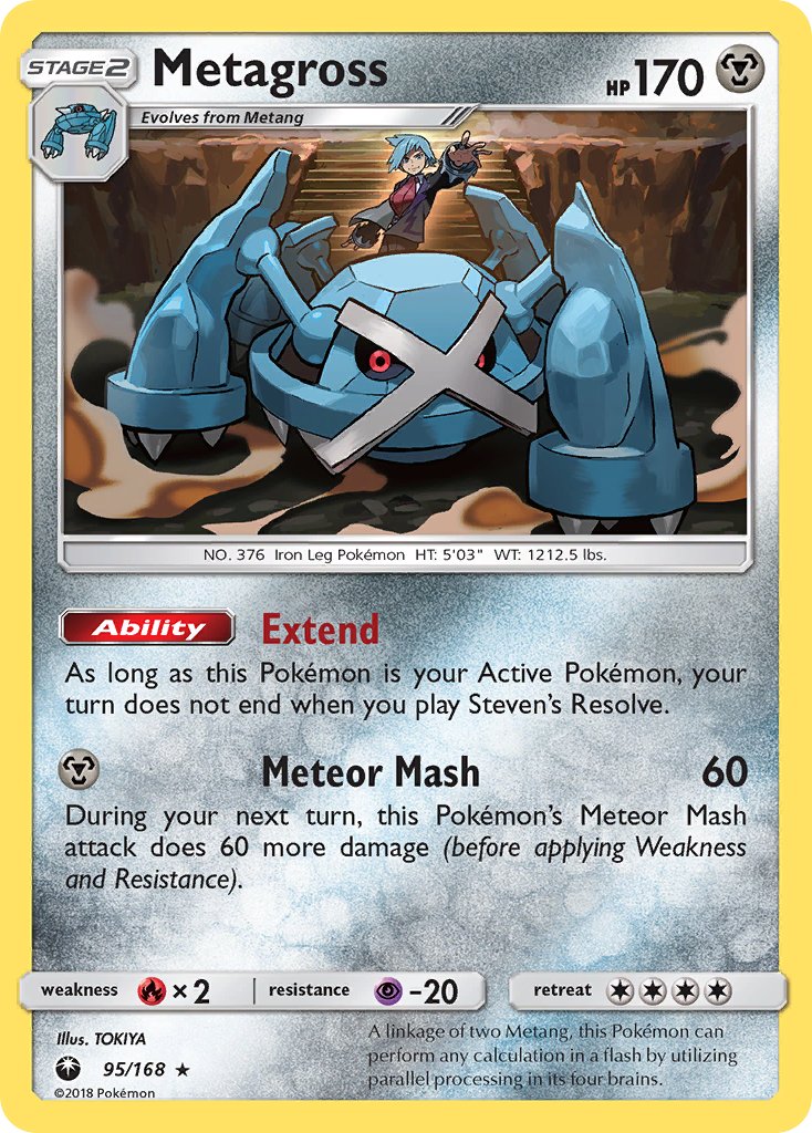 Metagross (95/168) (Prerelease Kit Exclusive) (Theme Deck Exclusive) [Sun & Moon: Celestial Storm] | Mega City Incorporated