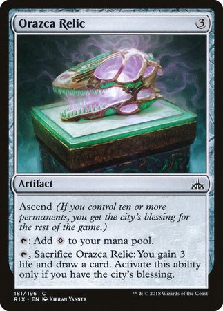 Orazca Relic [Rivals of Ixalan] | Mega City Incorporated