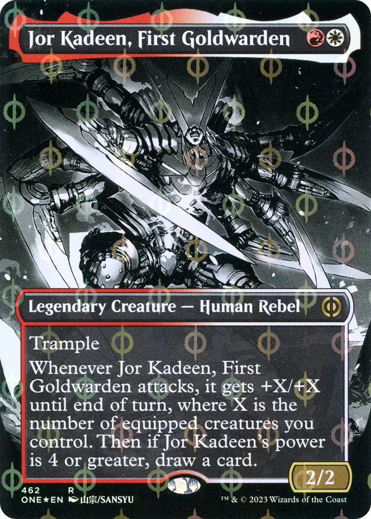 Jor Kadeen, First Goldwarden (Borderless Manga Step-and-Compleat Foil) [Phyrexia: All Will Be One] | Mega City Incorporated