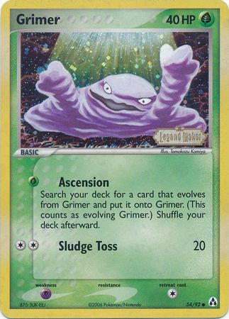 Grimer (54/92) (Stamped) [EX: Legend Maker] | Mega City Incorporated