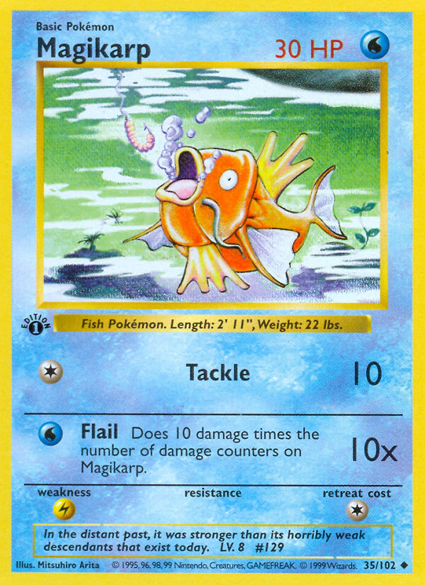 Magikarp (35/102) (Shadowless) [Base Set 1st Edition] | Mega City Incorporated