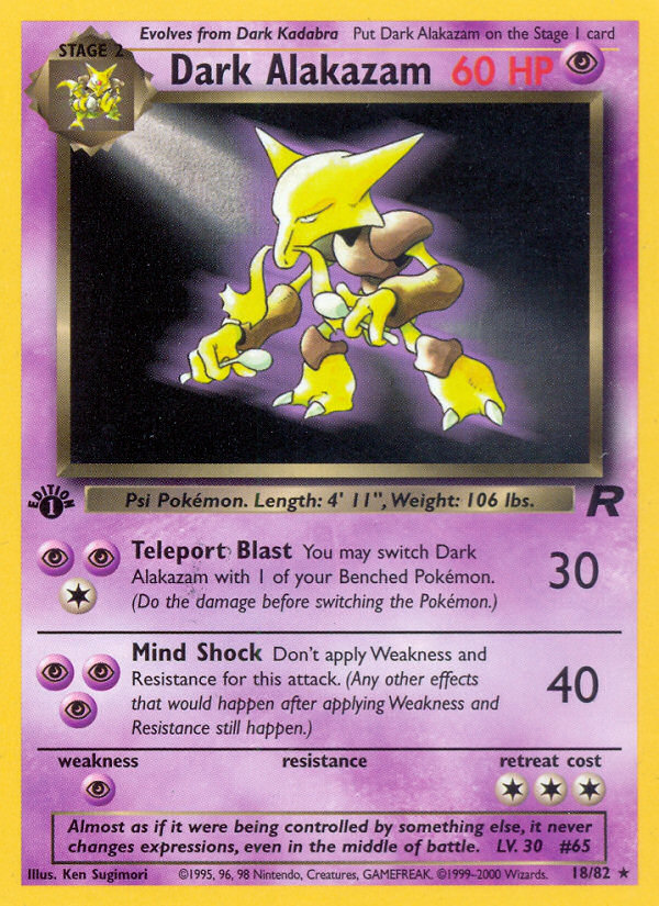 Dark Alakazam (18/82) [Team Rocket 1st Edition] | Mega City Incorporated