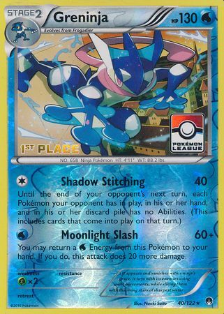 Greninja (40/122) (League Promo 1st Place) [XY: BREAKpoint] | Mega City Incorporated