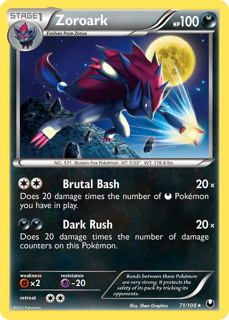 Zoroark (71/108) (Cracked Ice Holo) (Theme Deck Exclusive) [Black & White: Dark Explorers] | Mega City Incorporated