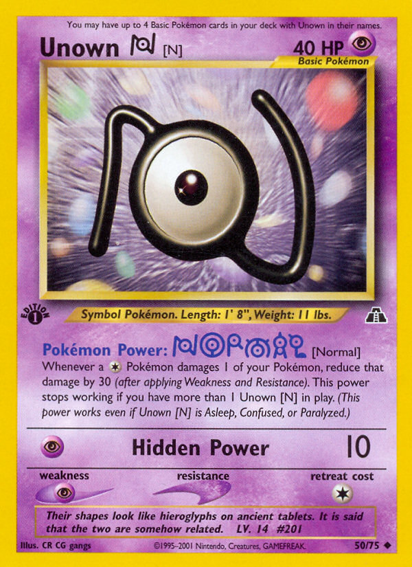 Unown [N] (50/75) [Neo Discovery 1st Edition] | Mega City Incorporated