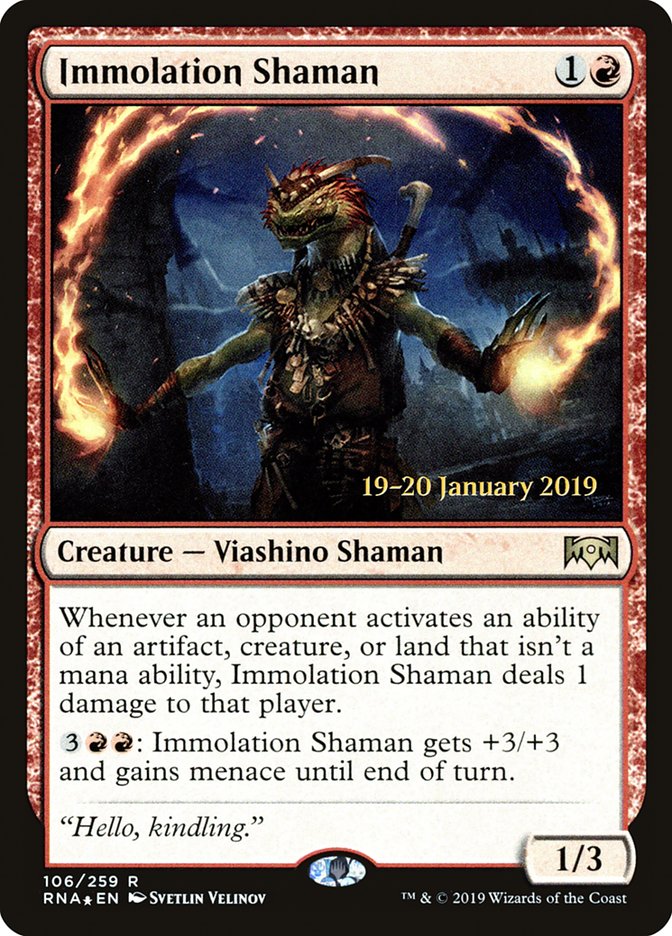 Immolation Shaman [Ravnica Allegiance Prerelease Promos] | Mega City Incorporated