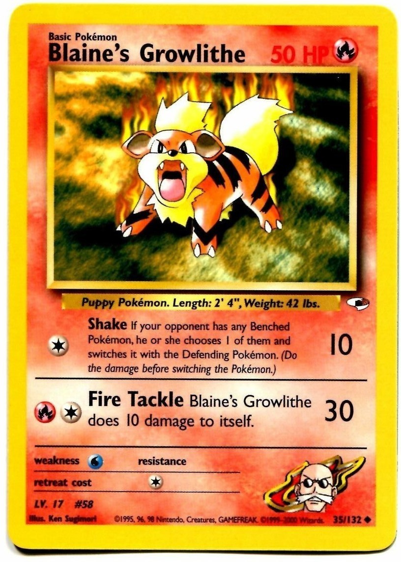 Blaine's Growlithe (35/132) [Gym Heroes Unlimited] | Mega City Incorporated