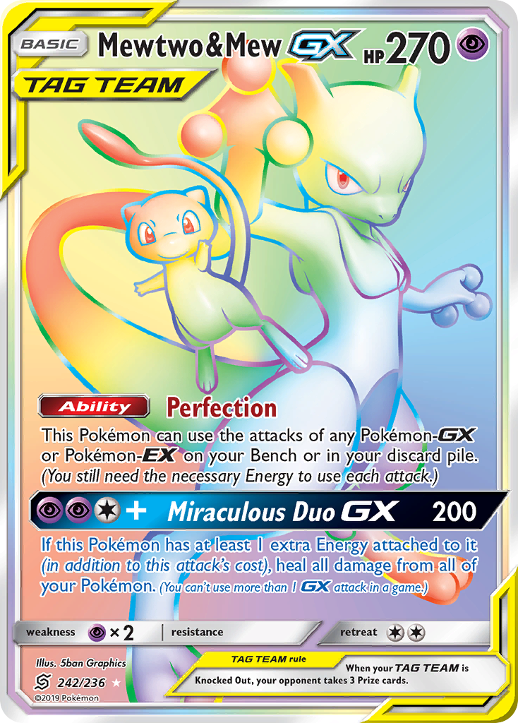 Mewtwo & Mew GX (242/236) [Sun & Moon: Unified Minds] | Mega City Incorporated