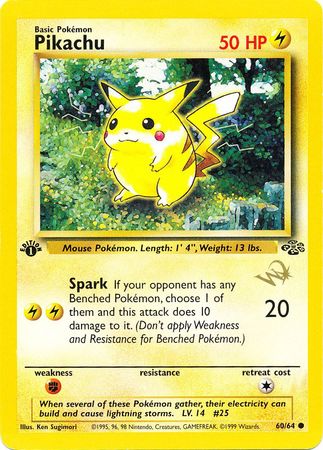 Pikachu (60/64) (W Stamped Promo) [Jungle 1st Edition] | Mega City Incorporated