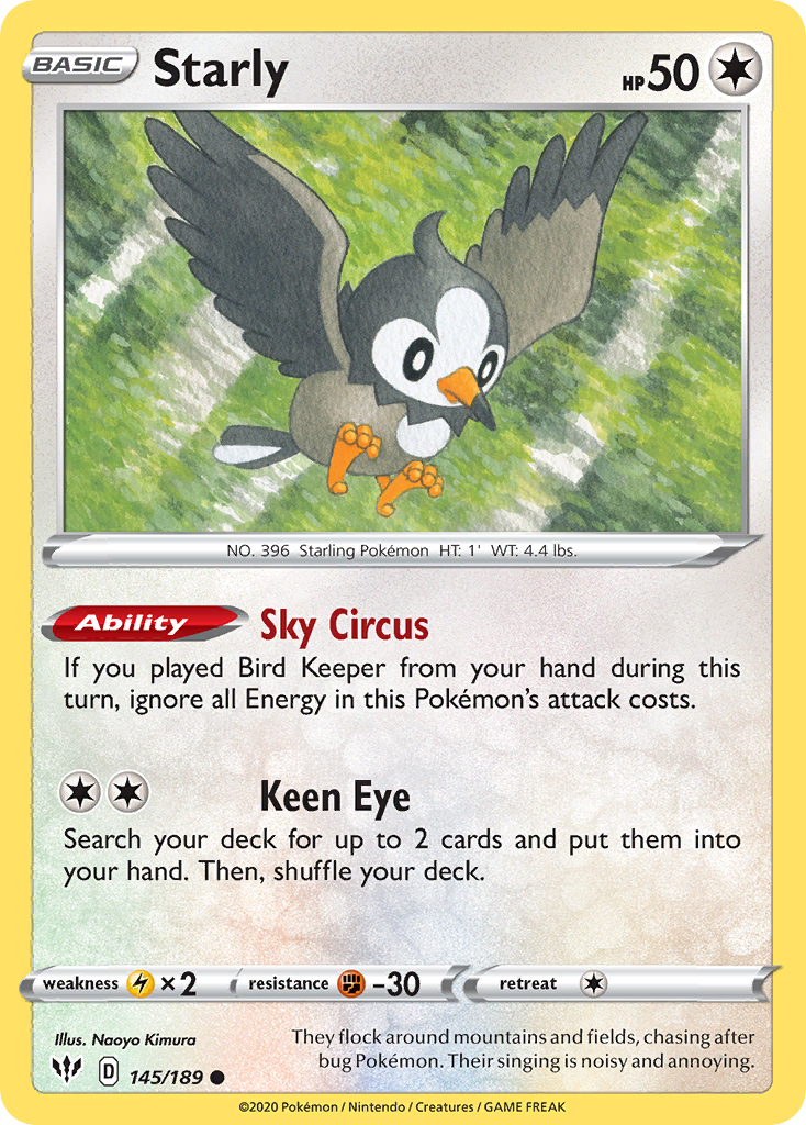 Starly (145/189) [Sword & Shield: Darkness Ablaze] | Mega City Incorporated