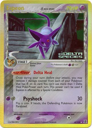 Espeon (4/113) (Delta Species) (Stamped) [EX: Delta Species] | Mega City Incorporated