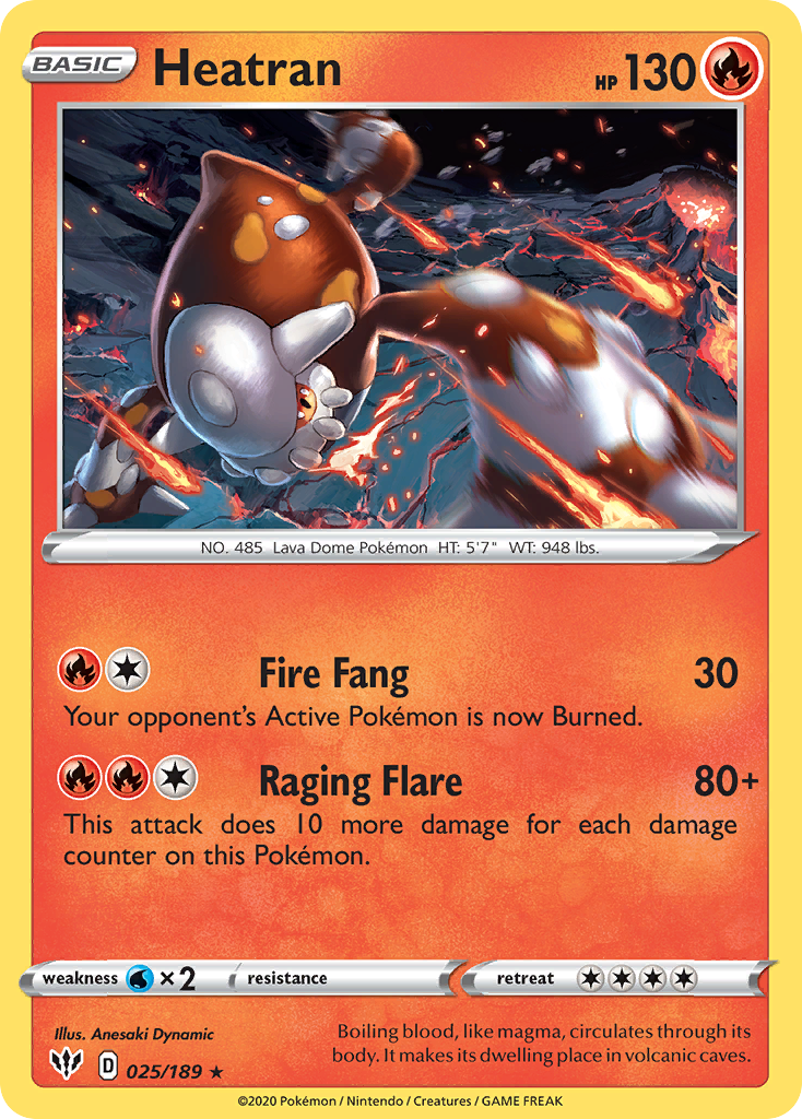 Heatran (025/189) [Sword & Shield: Darkness Ablaze] | Mega City Incorporated