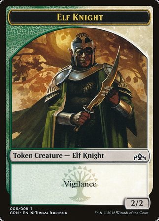 Elf Knight Token [Guilds of Ravnica Tokens] | Mega City Incorporated