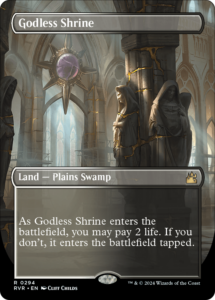 Godless Shrine (Borderless) [Ravnica Remastered] | Mega City Incorporated