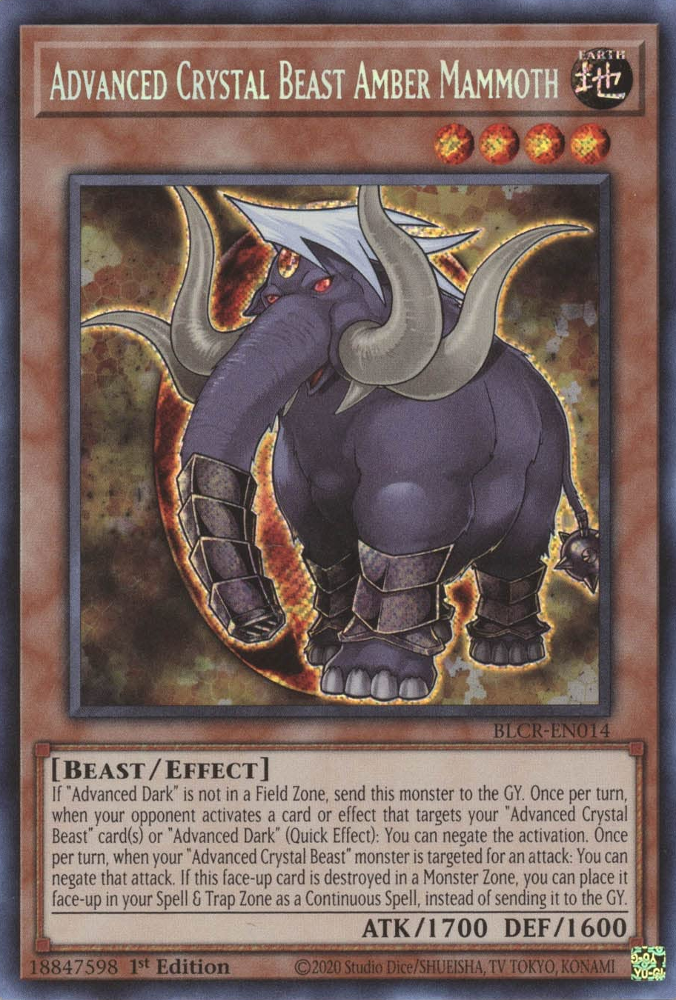 Advanced Crystal Beast Amber Mammoth [BLCR-EN014] Secret Rare | Mega City Incorporated