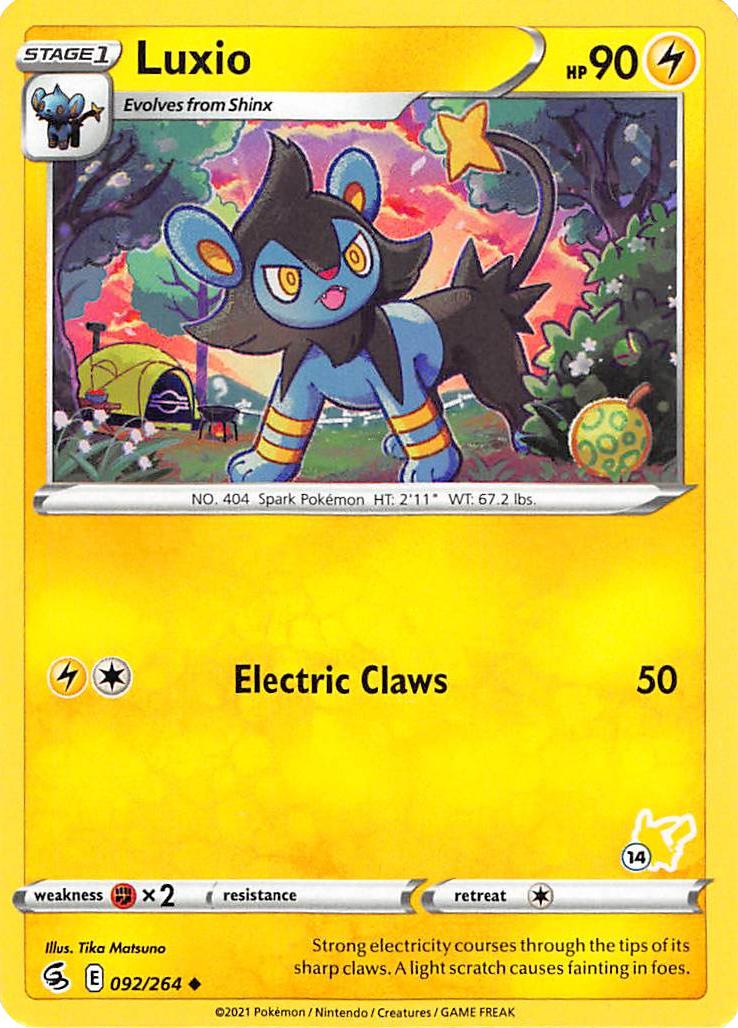 Luxio (092/264) (Pikachu Stamp #14) [Battle Academy 2022] | Mega City Incorporated