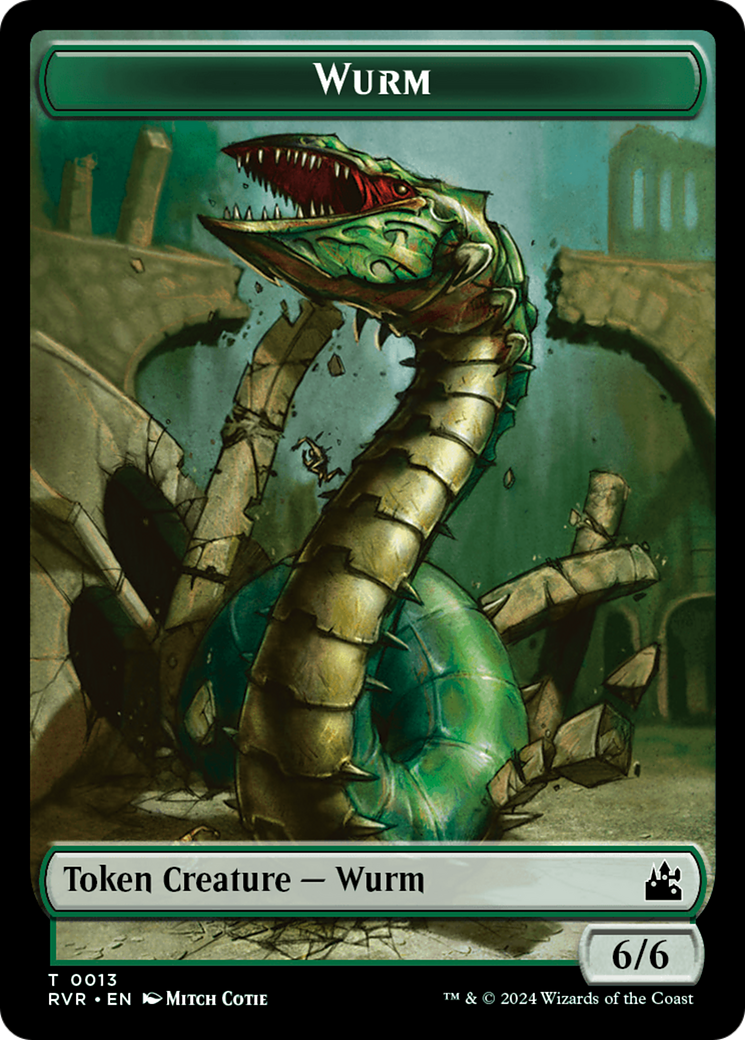 Bird // Wurm Double-Sided Token [Ravnica Remastered Tokens] | Mega City Incorporated