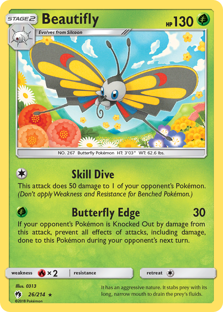 Beautifly (26/214) [Sun & Moon: Lost Thunder] | Mega City Incorporated