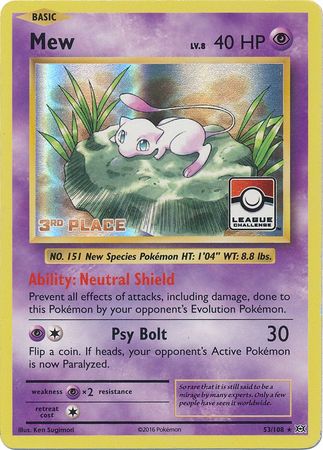 Mew (53/108) (League Promo 3rd Place) [XY: Evolutions] | Mega City Incorporated