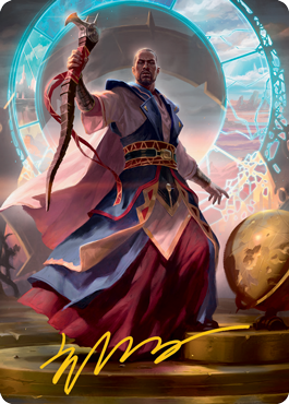 Teferi, Who Slows the Sunset Art Card (Gold-Stamped Signature) [Innistrad: Midnight Hunt Art Series] | Mega City Incorporated