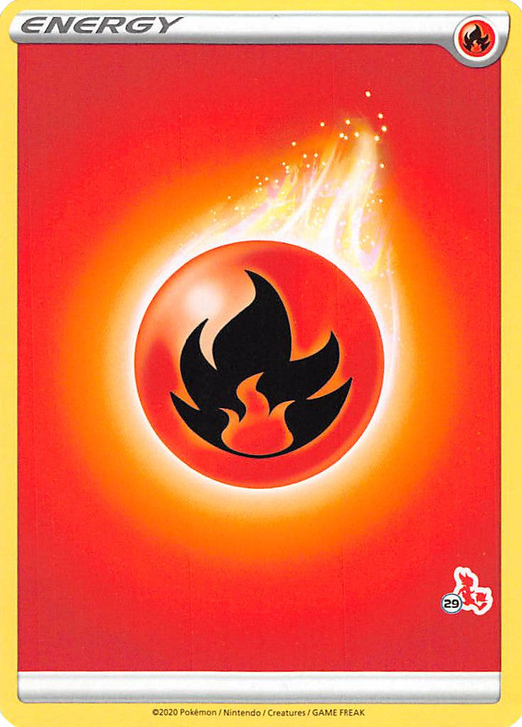 Fire Energy (Cinderace Stamp #29) [Battle Academy 2022] | Mega City Incorporated