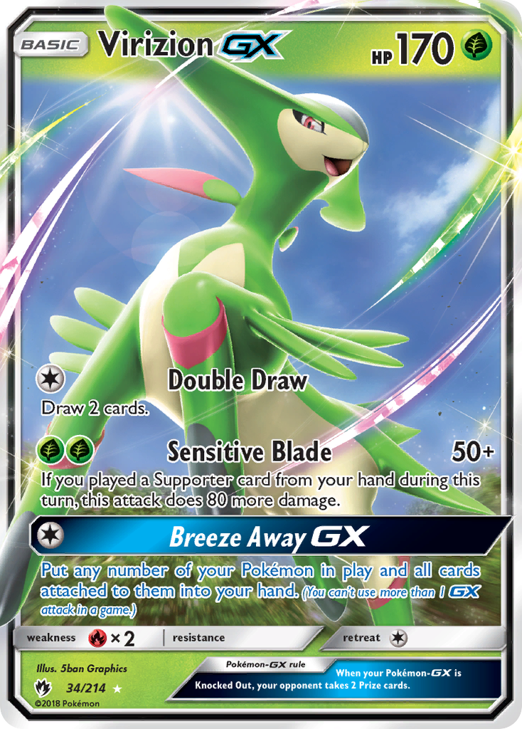 Virizion GX (34/214) [Sun & Moon: Lost Thunder] | Mega City Incorporated