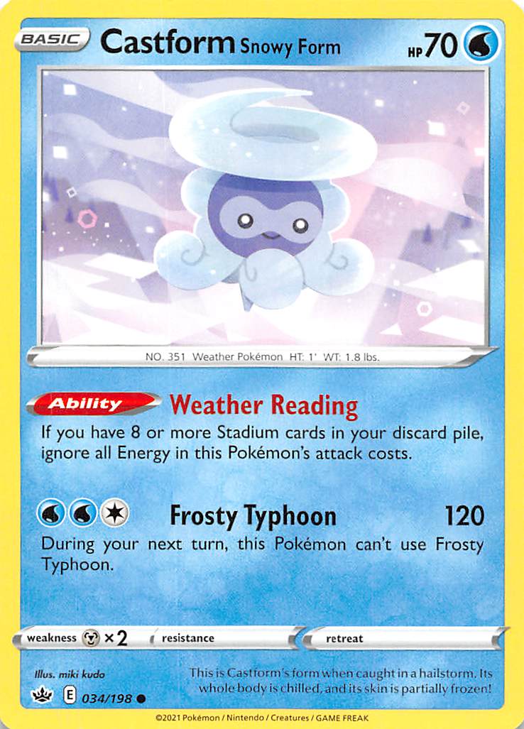 Castform Snowy Form (034/198) [Sword & Shield: Chilling Reign] | Mega City Incorporated