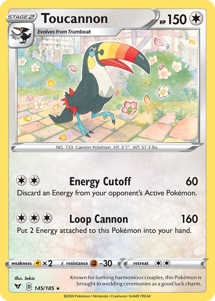 Toucannon (145/185) [Sword & Shield: Vivid Voltage] | Mega City Incorporated