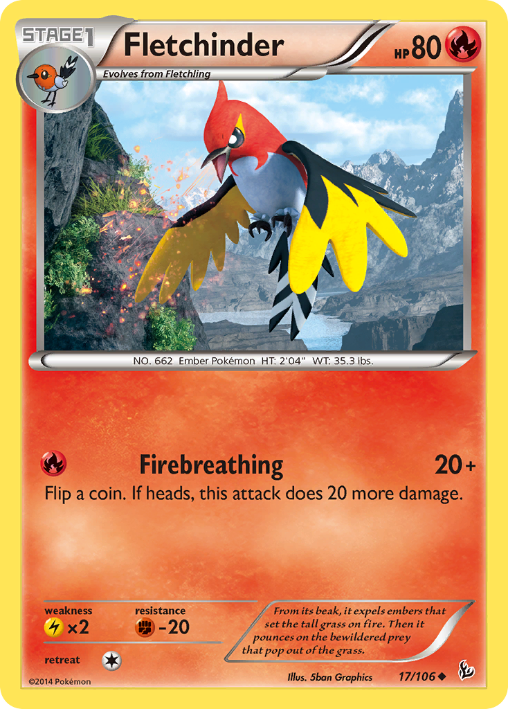 Fletchinder (17/106) [XY: Flashfire] | Mega City Incorporated