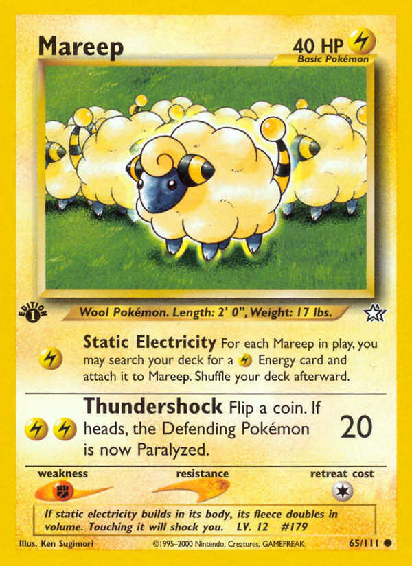 Mareep (65/111) [Neo Genesis 1st Edition] | Mega City Incorporated