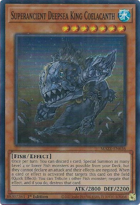 Superancient Deepsea King Coelacanth [MAZE-EN036] Super Rare | Mega City Incorporated