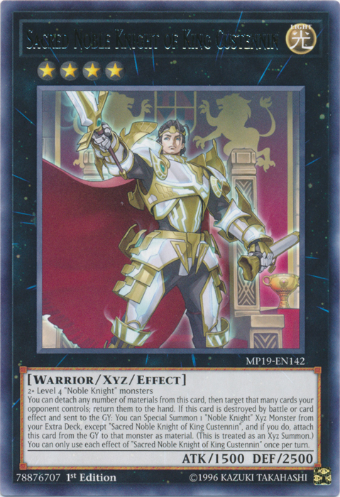 Sacred Noble Knight of King Custennin [MP19-EN142] Rare | Mega City Incorporated