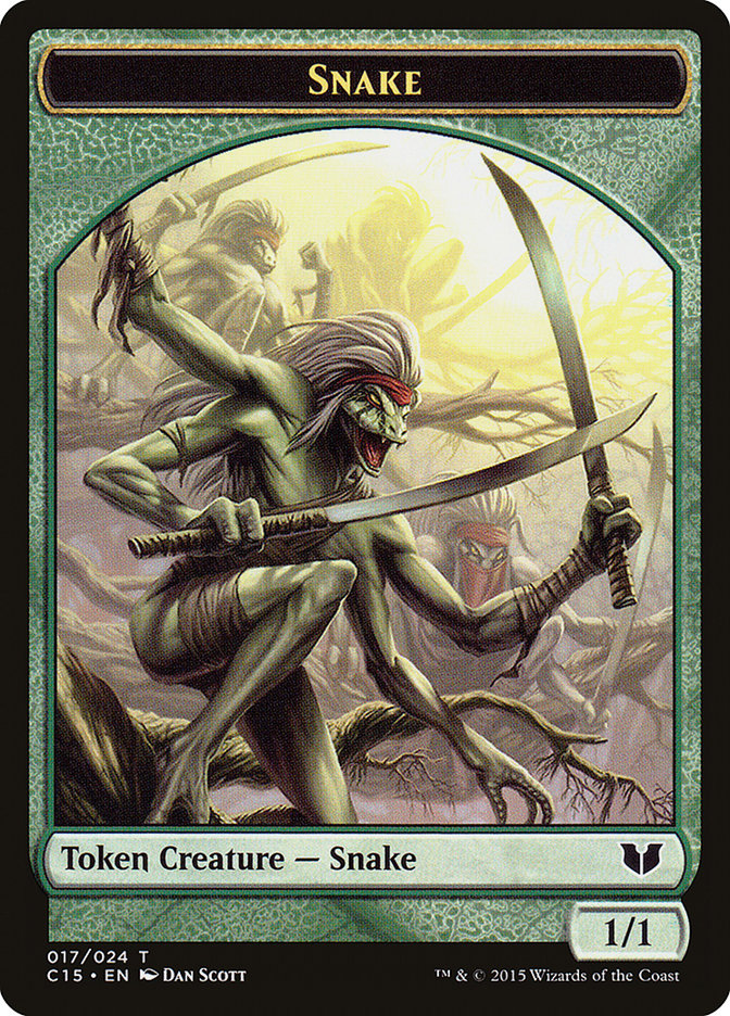 Snake (017) // Saproling Double-Sided Token [Commander 2015 Tokens] | Mega City Incorporated