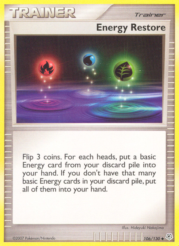 Energy Restore (106/130) [Diamond & Pearl: Base Set] | Mega City Incorporated