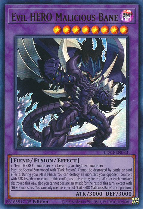 Evil HERO Malicious Bane [LDS3-EN033] Ultra Rare | Mega City Incorporated