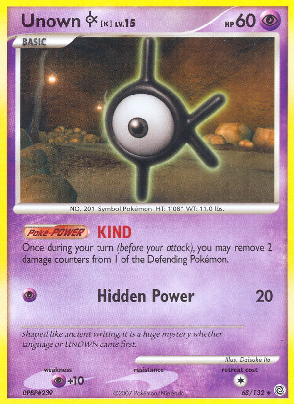 Unown K (68/132) [Diamond & Pearl: Secret Wonders] | Mega City Incorporated